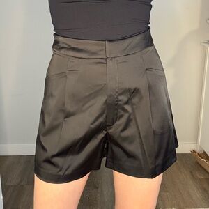 Elegant Black Women's Satin Shorts